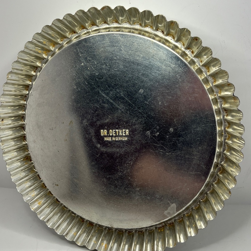 Dr. Oetker Vintage Fluted Tart Pan Set of 2 Made in Germany 10 In Metal Bakeware - Picture 2 of 7